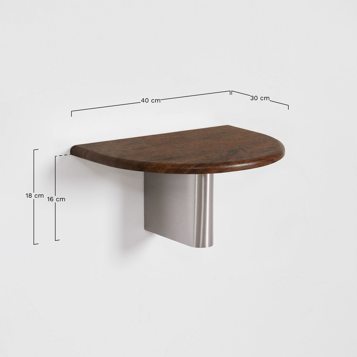 Table de chevet flottante 40x30 cm Mayeli, mesures