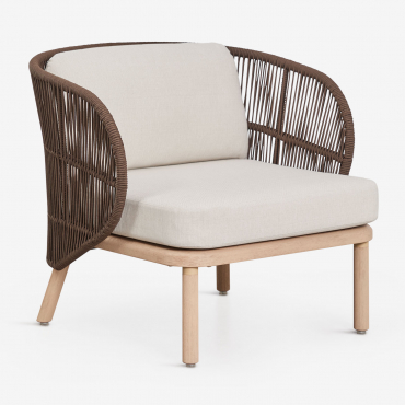 Fauteuil En Bois D'acacia Et Corde Tressée Capri Marron Chocolat - Sklum