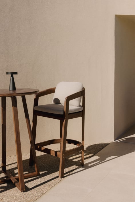 Tabouret de jardin haut en bois d'acacia Uleno