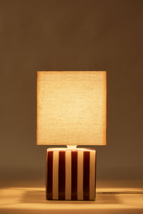 Lampe de table en céramique et lin Lylio
