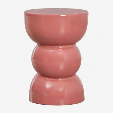 Table D'appoint Ronde Ø35 Cm En Dolomite Tiyi Terracota - Sklum