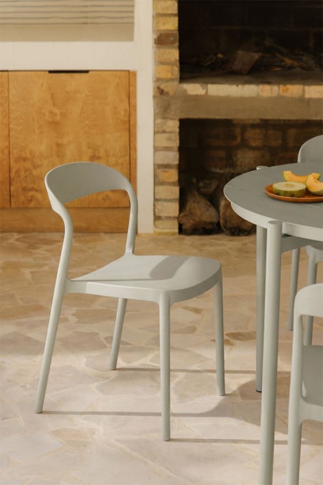 Chaise de jardin empilable en polypropylène Brenza - Vert Kaki