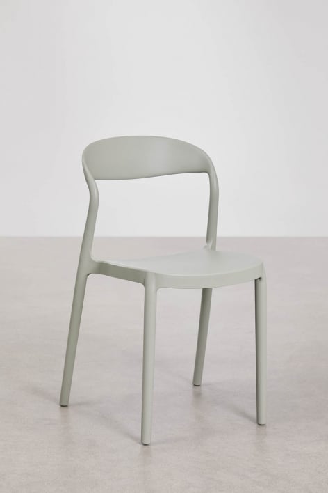 Chaise de salle à manger empilable en polypropylène Brenza - Vert Kaki