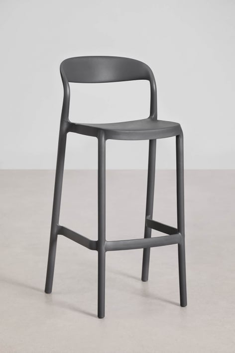 Tabouret de jardin haut empilable en polypropylène Brenza - Gris Graphite