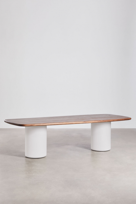 Table de jardin rectangulaire 270x110 cm en bois d'acacia Bogota - Brun Acacia foncé