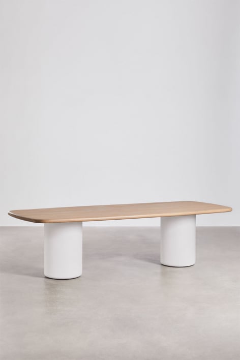 Table à manger rectangulaire 270x110 cm en bois d'acacia Bogota - Acacia Marron Clair