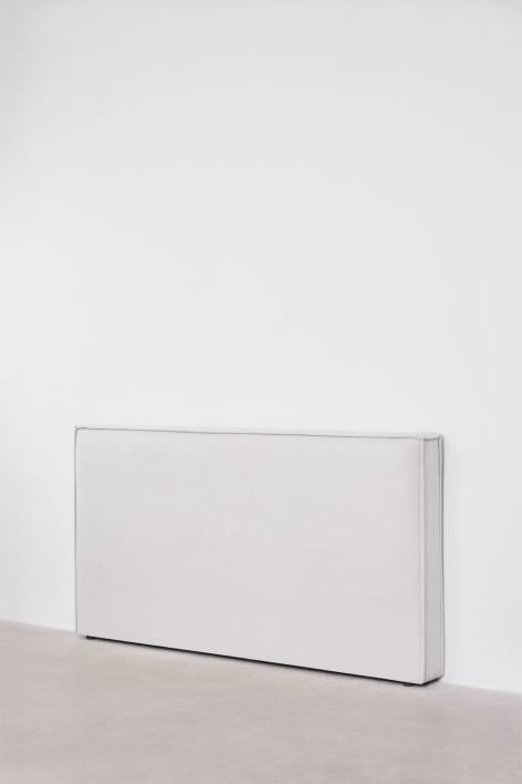 Tête de lit pour lit de 135 cm en tissu chenille blanc cassé Lunari