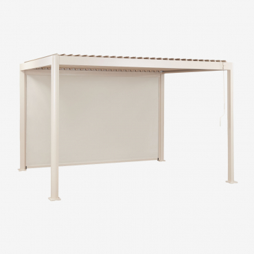 Store Latéral Pour Pergola Bioclimatique En Aluminium Avec Lames Druvia Tapioca Beige & ↔︎ 4 M - Sklum