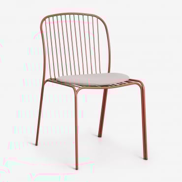 Pack De 2 Chaises De Jardin En Acier Anerina Terracota - Sklum