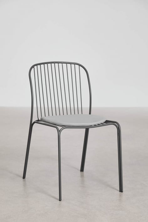 Chaise de salle à manger en acier Anerina - Gris Graphite