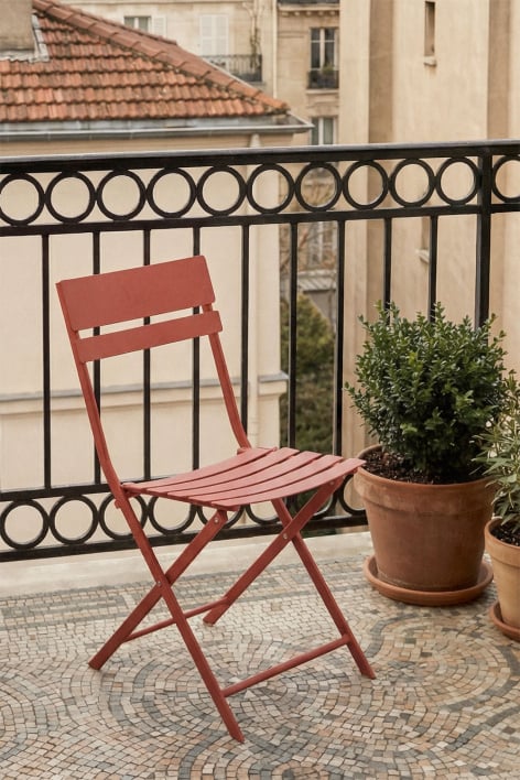 Pack de 2 chaises de jardin pliantes en acier Tamarit