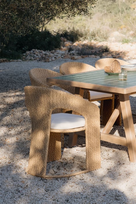 Chaise de jardin en rotin synthétique Omarel