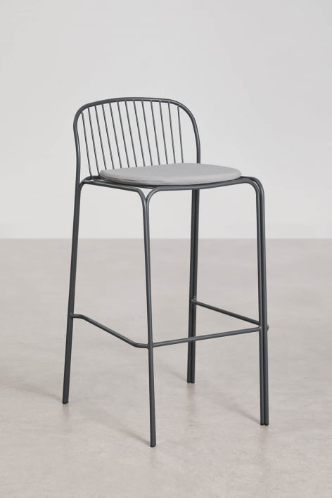 Tabouret haut en acier Anerina - Gris Graphite
