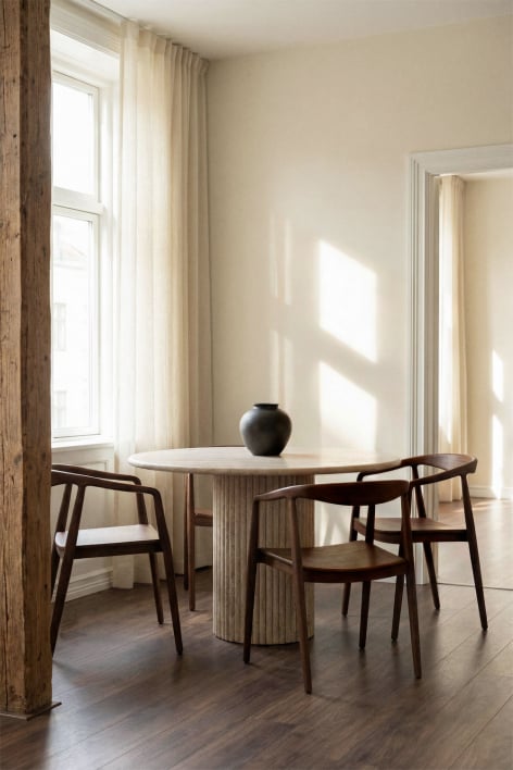 Table de salle à manger ronde Ø120 cm en pierre naturelle Grosseto