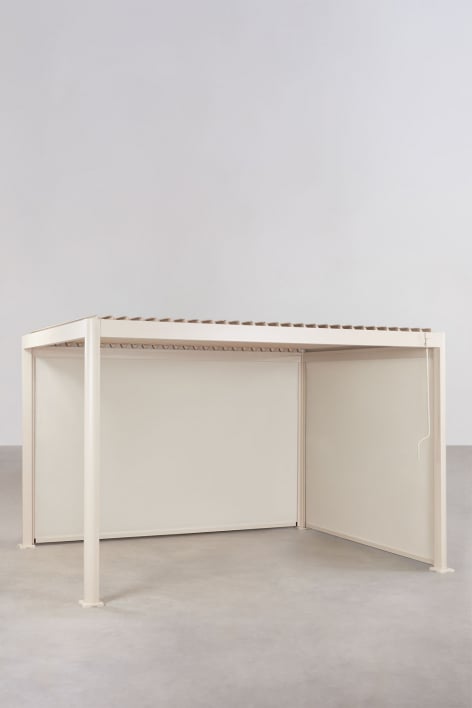 Pergola bioclimatique en aluminium avec lames et stores latéraux Druvia