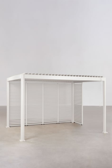 Pergola bioclimatique en aluminium avec lames et panneaux Druvia