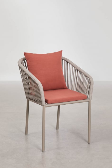 Chaise de salle à manger avec accoudoirs en corde tressée Arhiza Classic