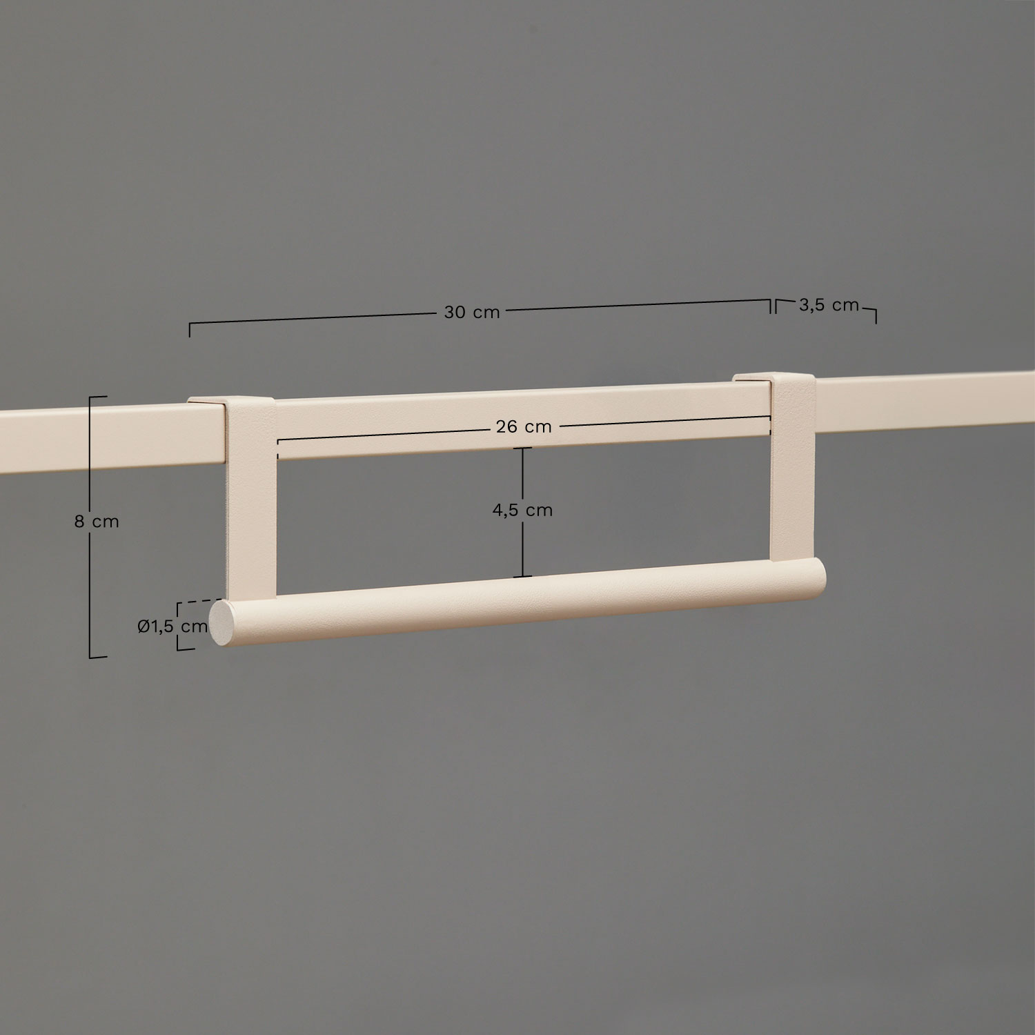 Support pour torchons pour cuisine modulaire d'extérieur en acier Rivana, mesures