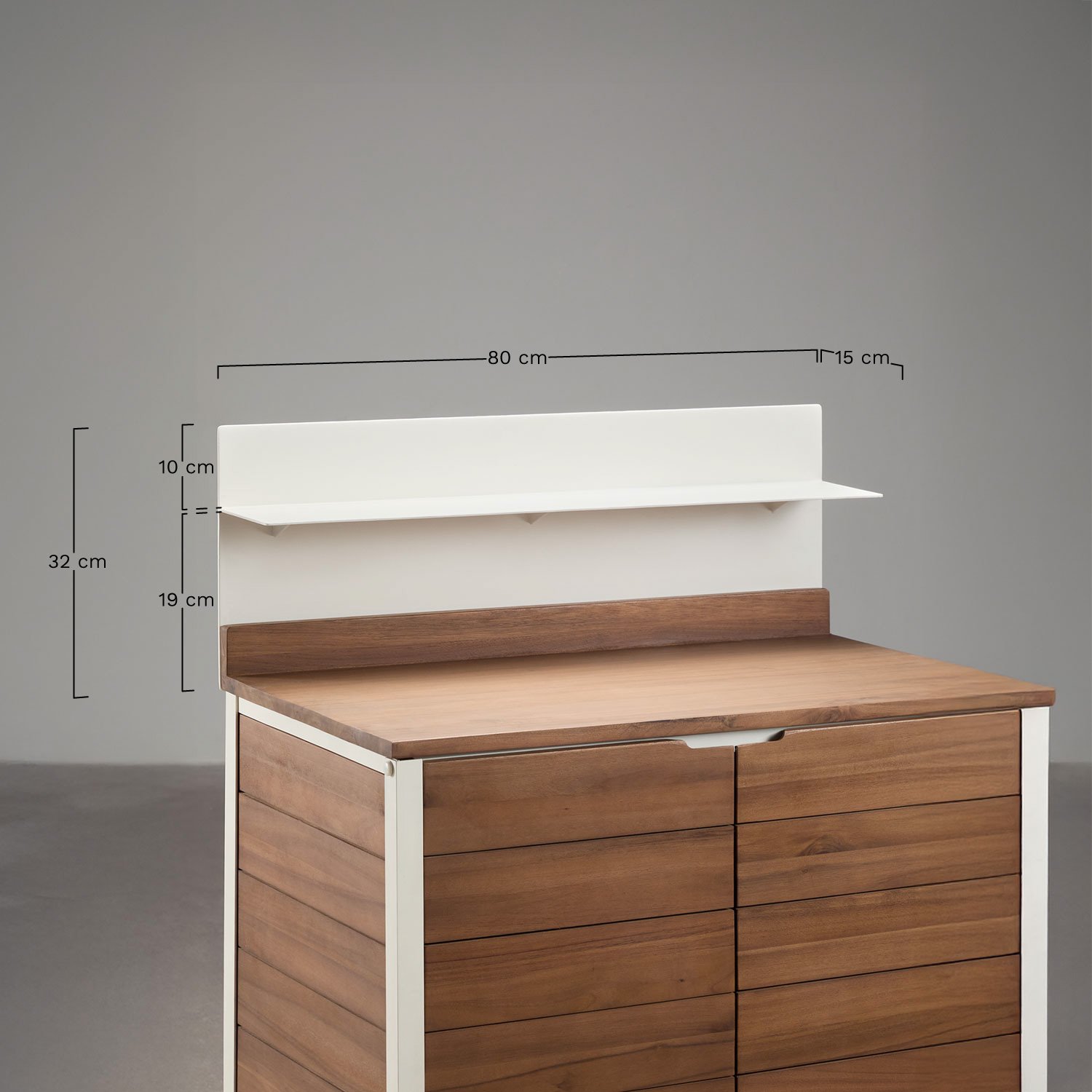 Panneau arrière pour cuisine modulaire d'extérieur en aluminium Reggie, mesures