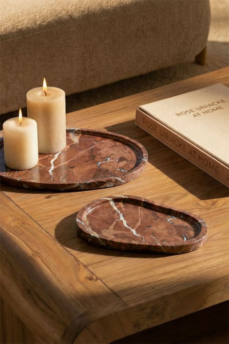 Plateau décoratif en marbre Orivando