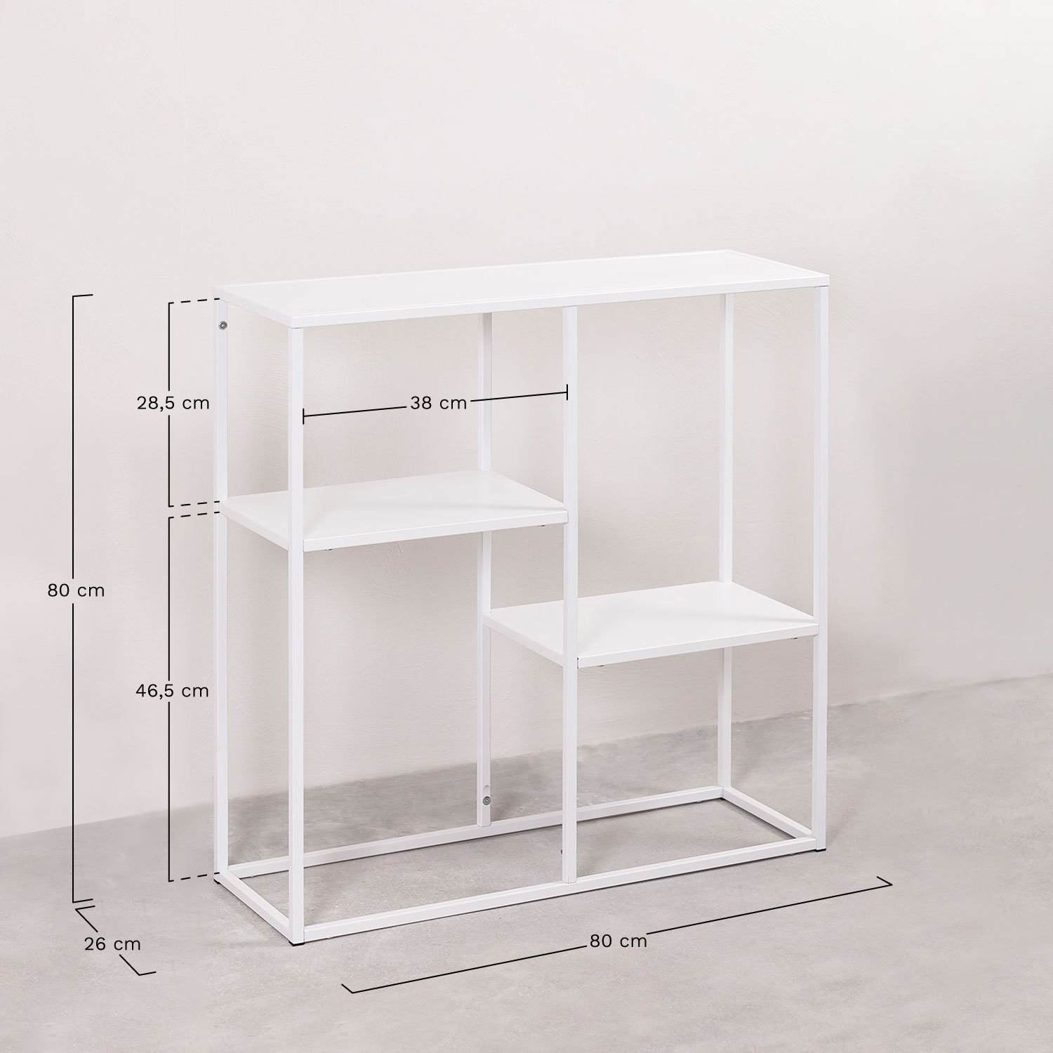 Étagère 80x80 cm en acier Thura, mesures