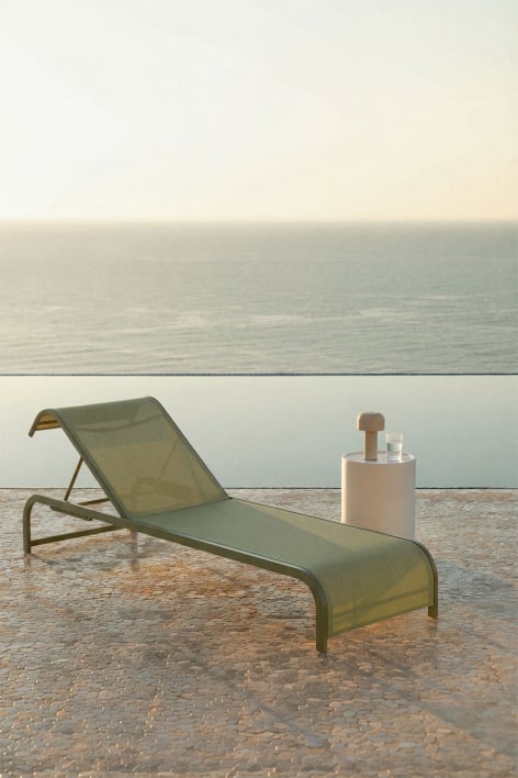 Chaise longue inclinable en acier Marietta