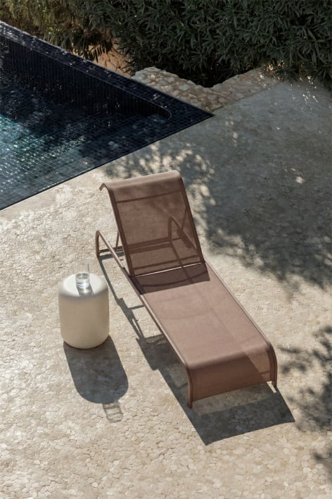 Chaise longue inclinable en acier Marietta