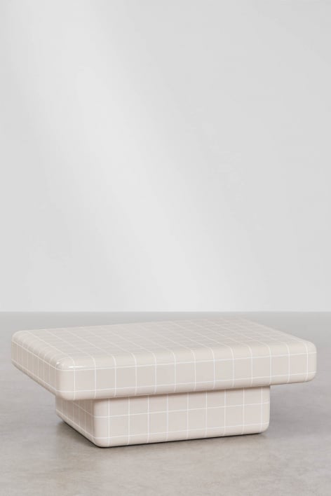 Table basse rectangulaire effet ciment carreau Eleonor - 100 x 70 cm