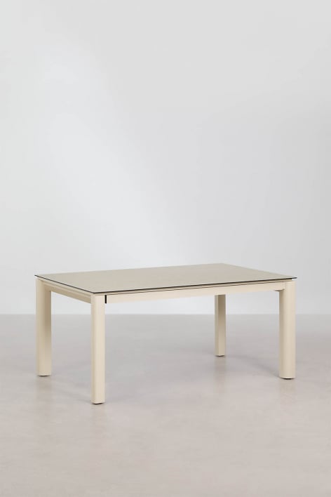 Table de jardin rectangulaire extensible en verre céramique Sylvara