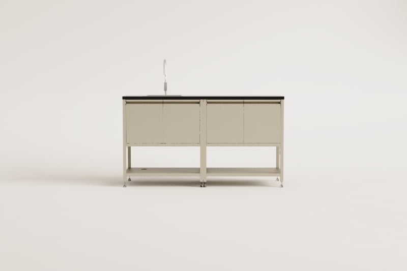 Cuisine modulaire d'extérieur 2 pièces avec évier et rangement en acier Savona