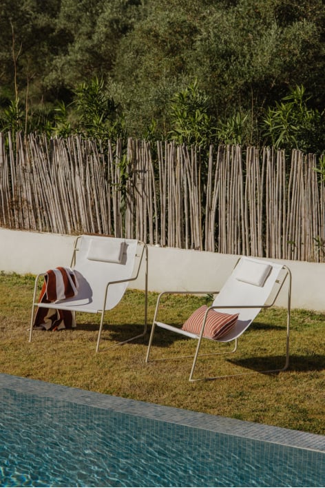 Pack de 2 hamacs avec accoudoirs en acier avec coussin Lorvian