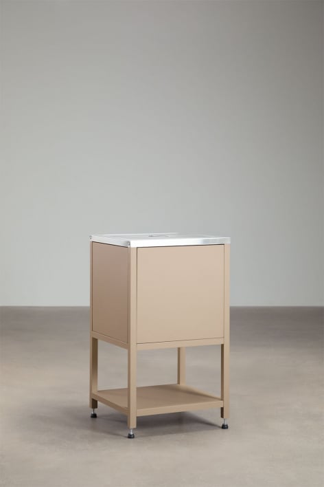 Module d'angle de rangement pour cuisine modulaire d'extérieur en acier Savona