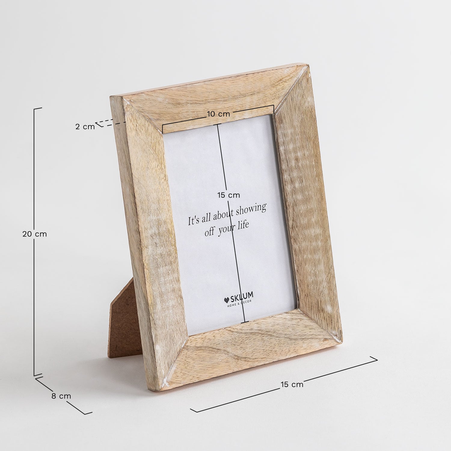 Cadre photo en manguier Edron  , mesures