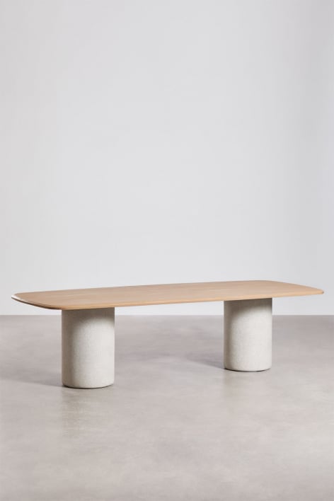 Table de jardin rectangulaire 270x110 cm en bois d'acacia Leighton - Acacia Marron Clair