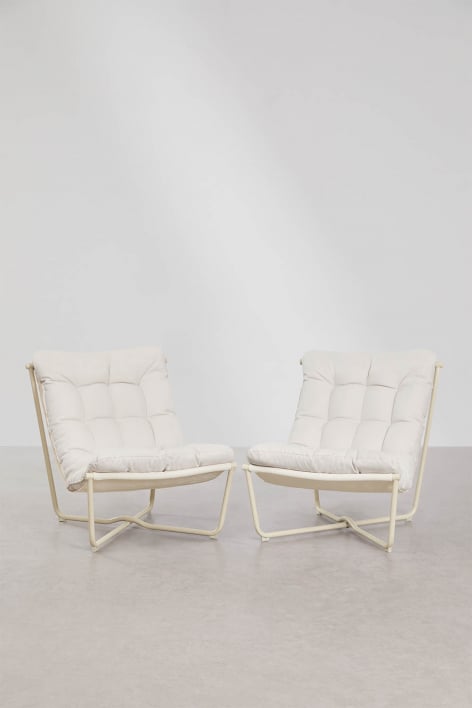 Pack de 2 fauteuils de jardin en acier Zaylon