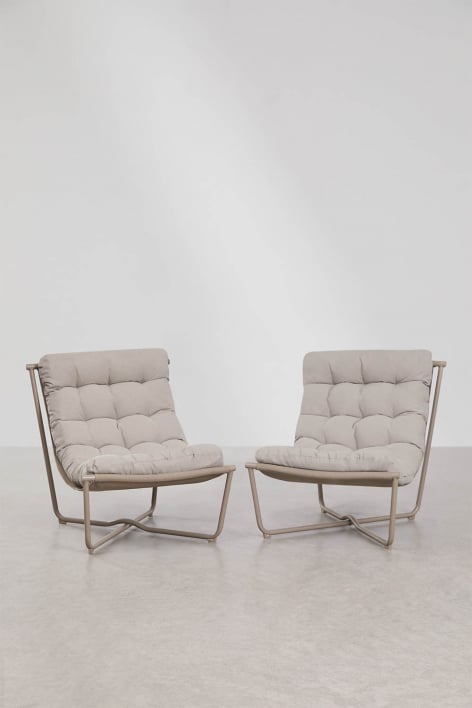 Pack de 2 fauteuils de jardin en acier Zaylon