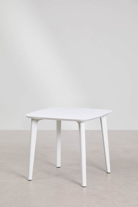 Table de jardin carrée 85x85 cm en polypropylène Scand - Blanc
