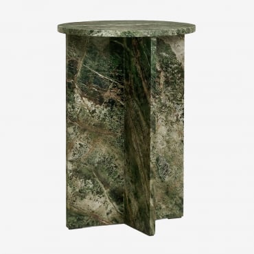 Table De Chevet Ronde Ø35 Cm En Marbre Mencia Marbre Vert Forest - Sklum