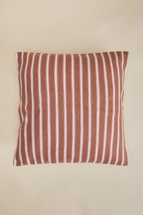 Coussin carré 45x45 cm en coton Nexu - Rouge Tuile - Blanc