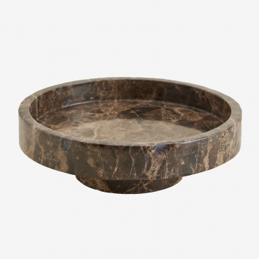 Vidé-poche Rond Ø25 Cm En Pierre Naturelle Kevara Marbre Brun Emperador - Sklum