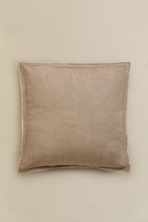 Coussin carré 40x40 cm en coton et lin Angola - Moka Brown