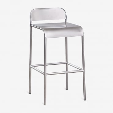 Tabouret Haut En Acier Inoxydable Narnial ↑65 Cm - Sklum