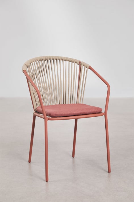 Chaise de jardin empilable en acier et corde tressée Oklahoma