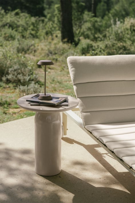 Table d'appoint de jardin ronde Ø45 cm en ciment Layana