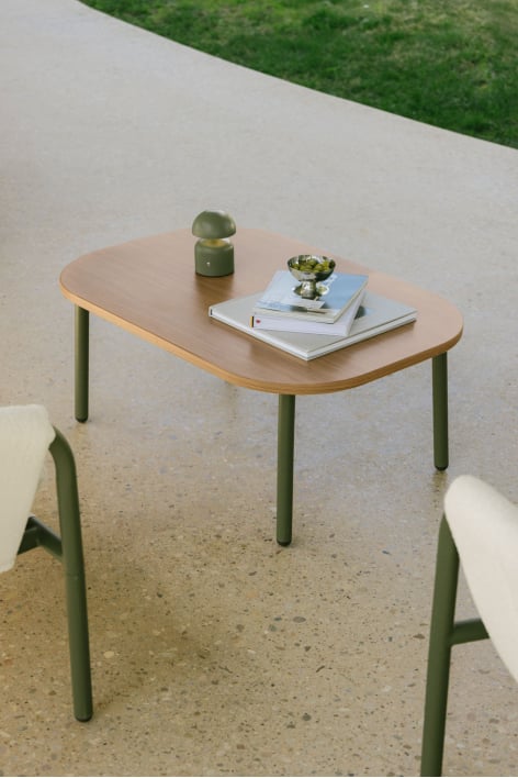 Table basse de jardin ovale 90x60 cm en acier Zunika