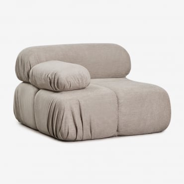 Module D'angle Gauche Pour Canapé Modulaire En Bouclé Emballé Sous Vide Kendall Bouclé Marron Sable - Sklum