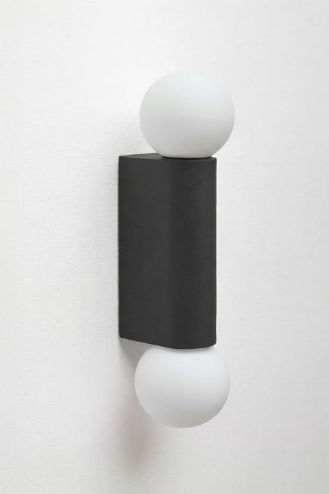 Applique mural avec 2 boules en cristal en aluminium Irvine - Noir