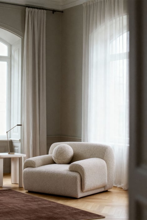 Fauteuil tapissé Shirina - Bouclé Beige