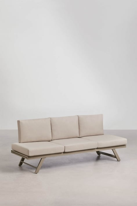 Canapé de jardin 3 places inclinable en aluminium Libanc - Moka Brown