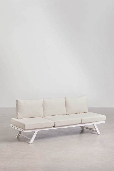 Canapé de jardin 3 places inclinable en aluminium Libanc - Blanc Gardenia